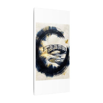 Winter Wooden Bridge Enso Canvas Art | Serene Decor