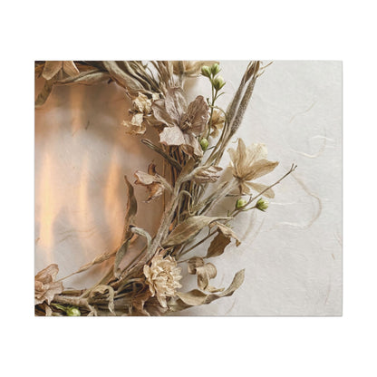Dried Flowers Japanese Pattern Canvas Art | Neutral Japandi Art
