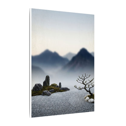 Mountain Mist Karesansui Canvas Art | Contemplative Zen Art