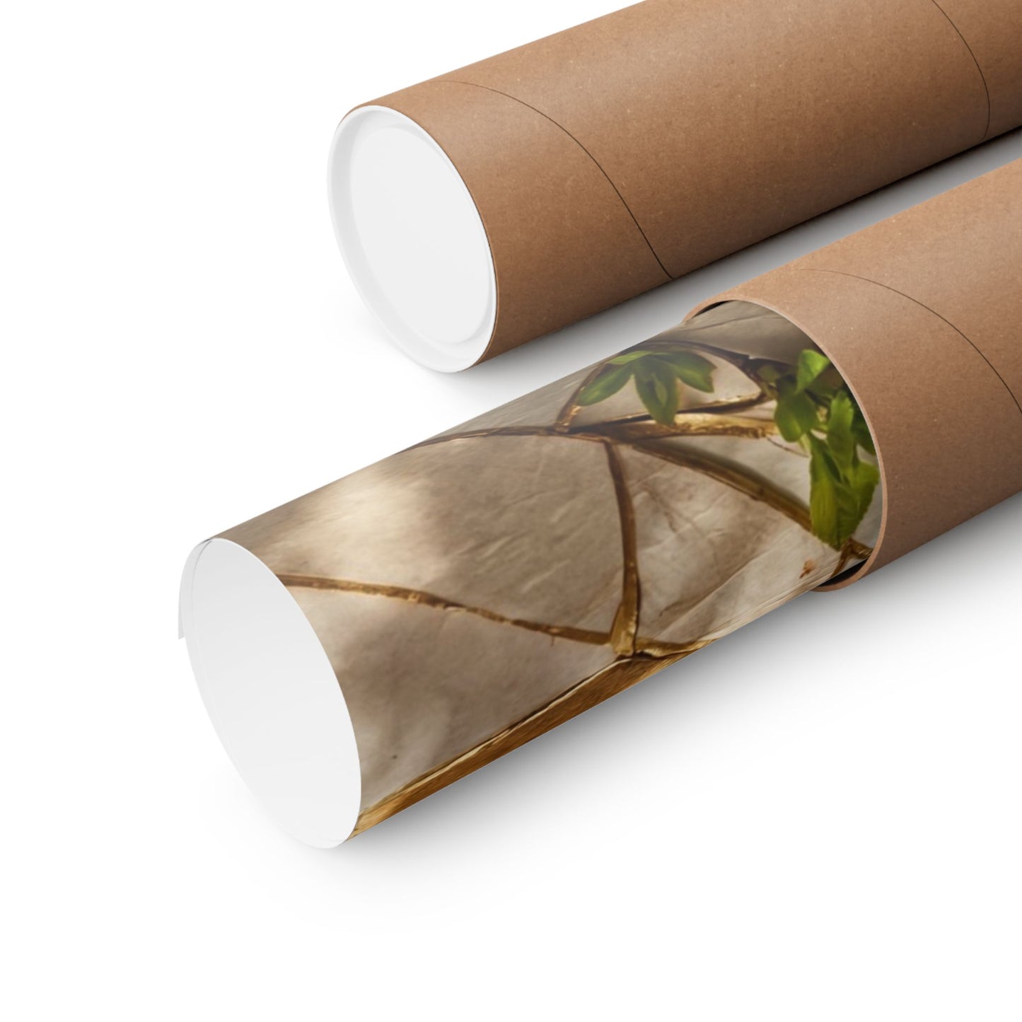 Artful Paper Fold Wall Art Print - Gold Repair Kintsugi