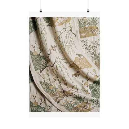 Silk Drape Japanese Pattern Wall Art Print | Neutral Japandi Art
