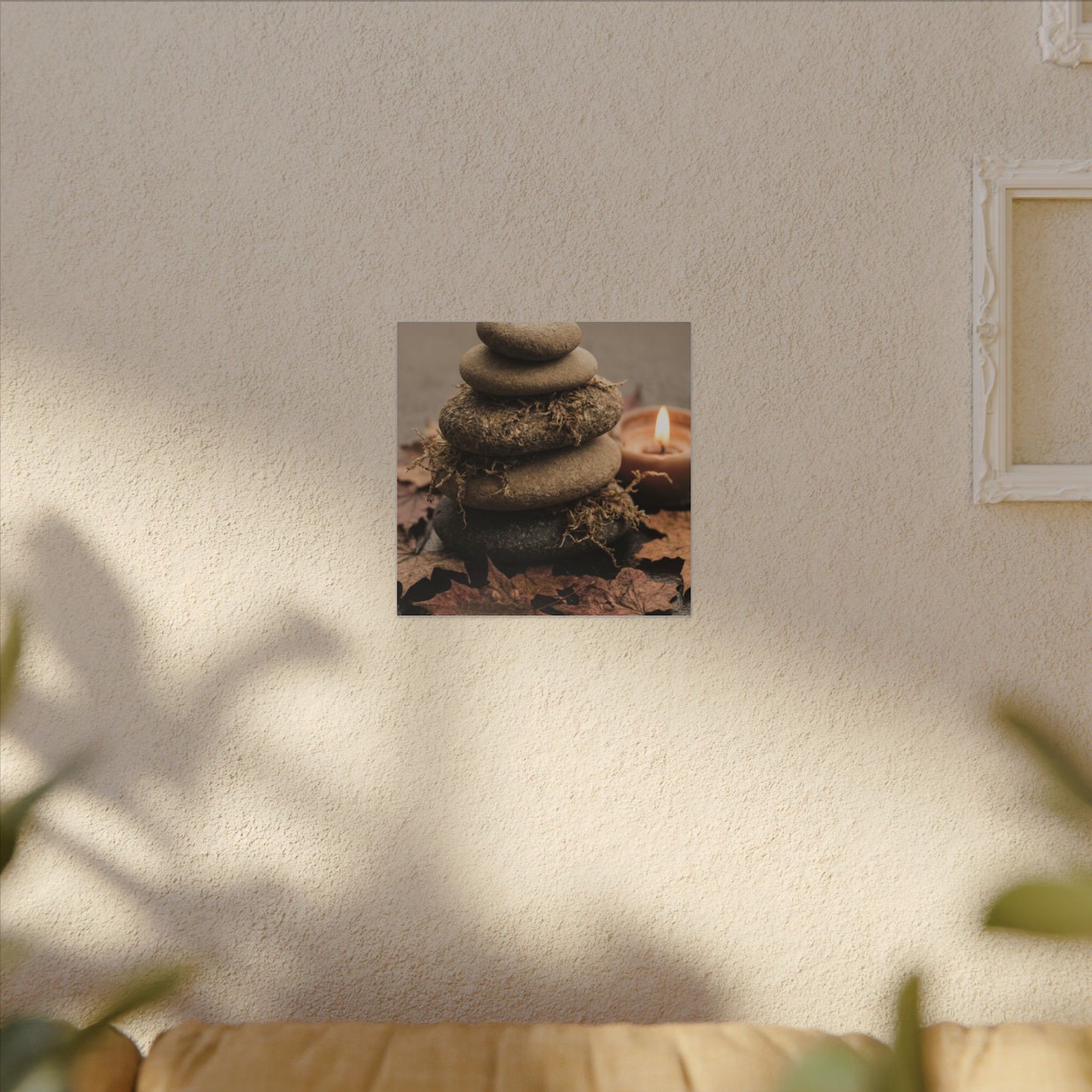 River Stones Canvas Art | Autumn Japandi Texture Art