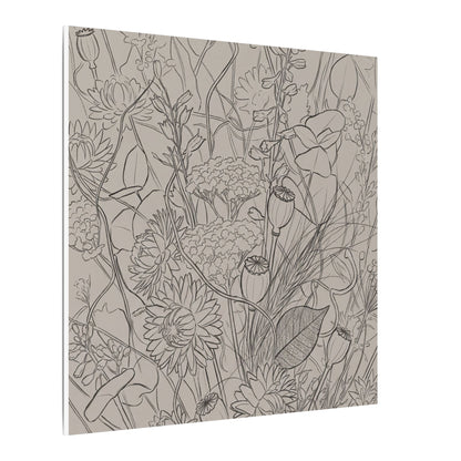 Summer Dried Flowers Minimal Line Canvas Art | Elegant Decor