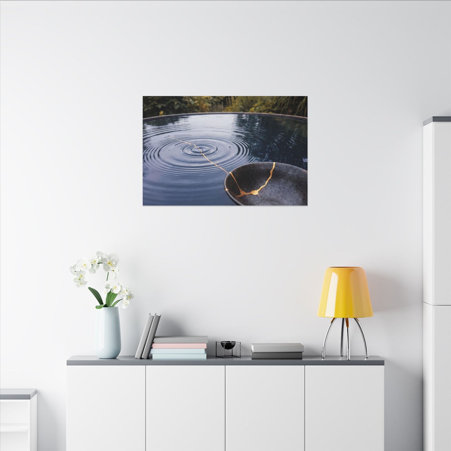 Kintsugi Water Ripple in Overcast | Broken Beauty Canvas Art