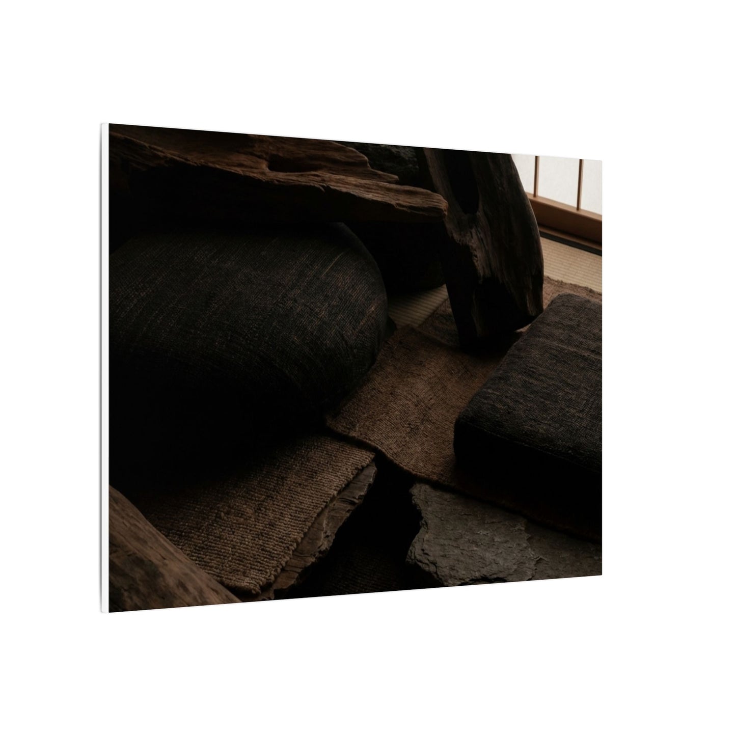 Dark Japandi Shadow Zen Canvas Art