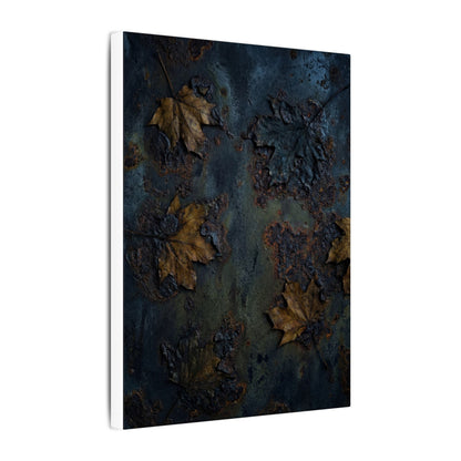 Shibui Rust Patina Canvas Art - Dark Japandi Charcoal Ink