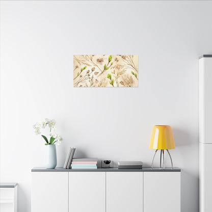 Spring Dried Flowers Watercolor Canvas Art | Earthy Decor