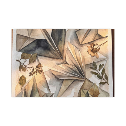 Golden Hour Paper Fold Canvas Art - Japandi Seijaku
