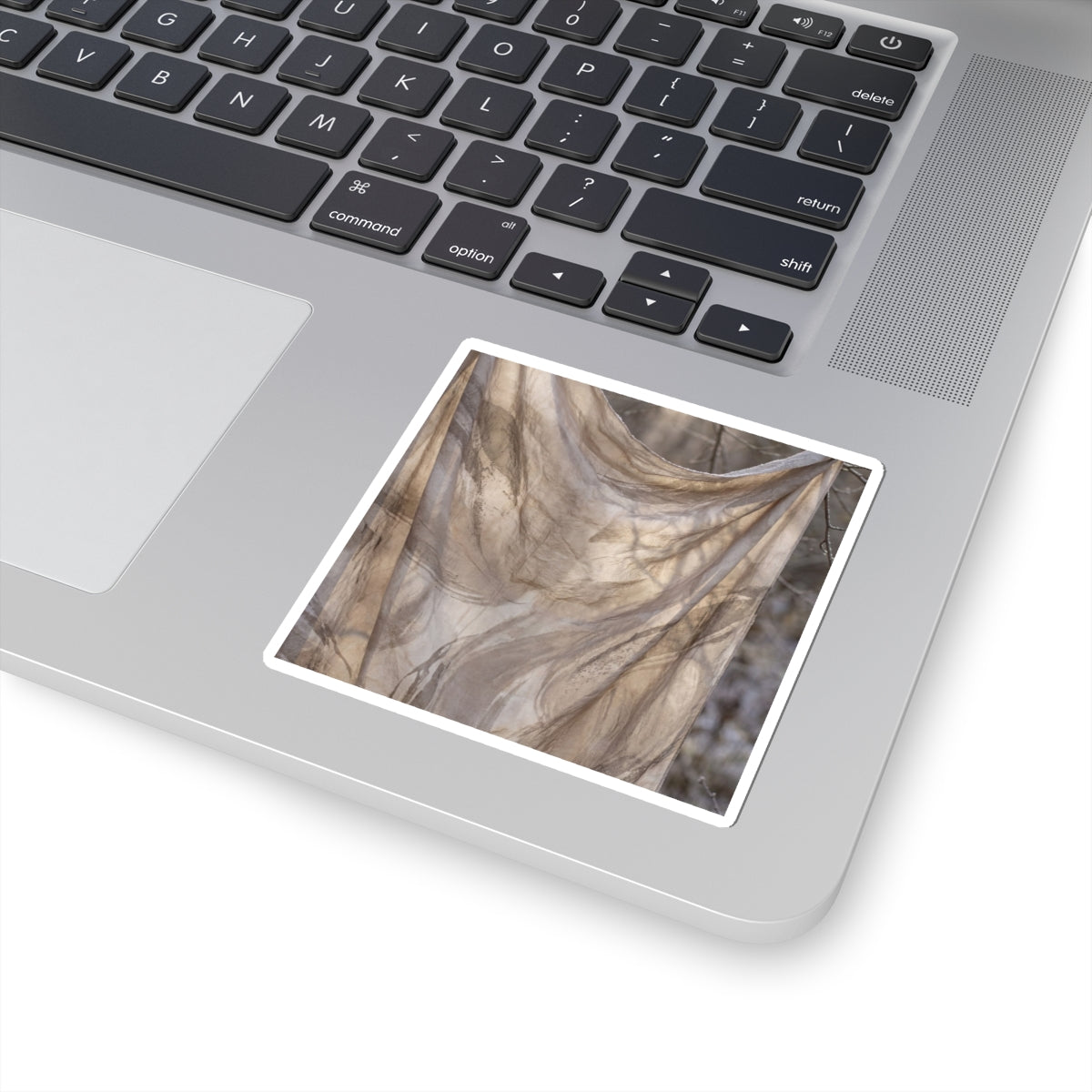 Silk Drape Japanese Pattern Sticker | Neutral Japandi Art Art Print