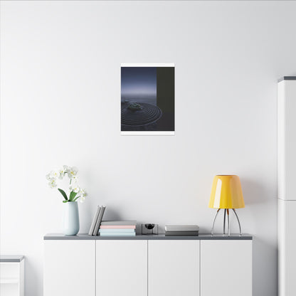 Ma Rock Garden Canvas Art - Dark Japandi Moody Minimal