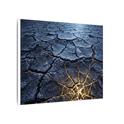 Moonlight Cracked Earth Canvas Art - Kintsugi Mono No Aware