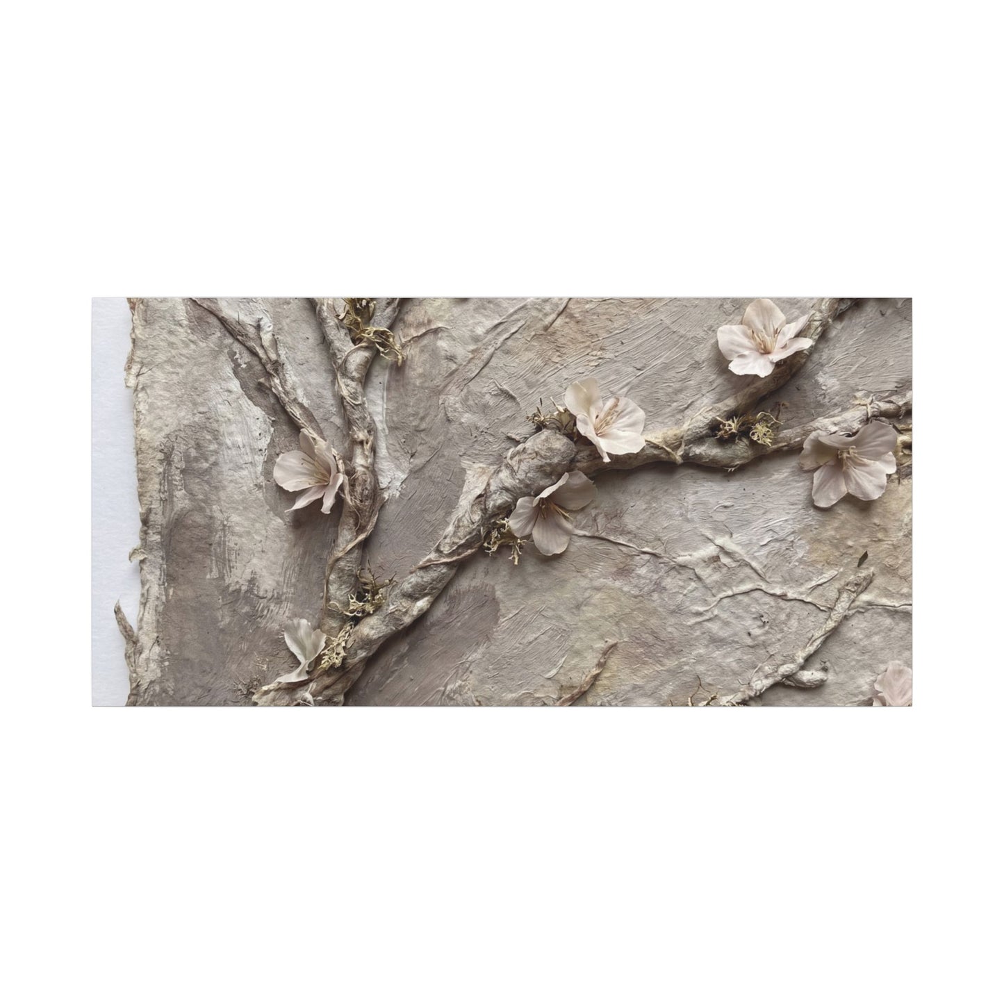 Summer Cherry Blossom Texture Canvas Art | Earthy Decor