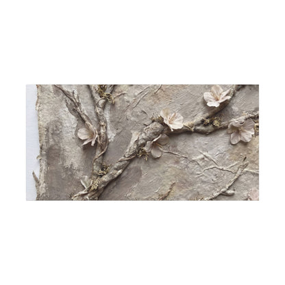 Summer Cherry Blossom Texture Canvas Art | Earthy Decor