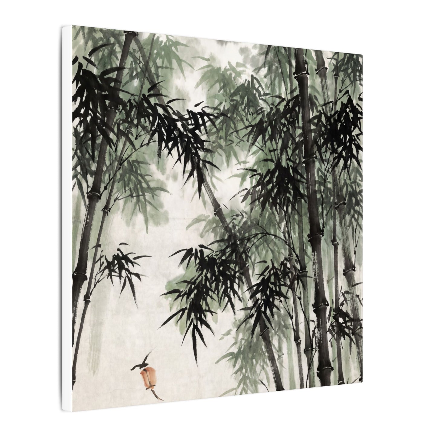 Zen Bamboo Grove in Overcast | Sumi E Canvas Art