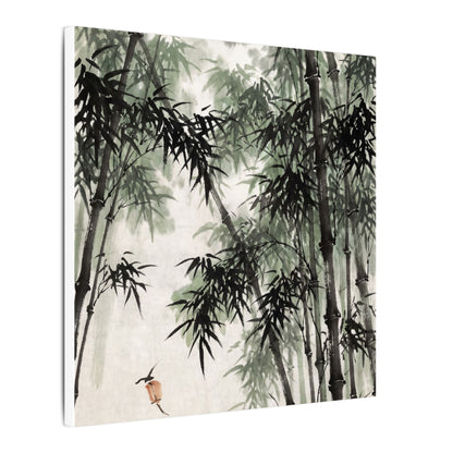 Zen Bamboo Grove in Overcast | Sumi E Canvas Art