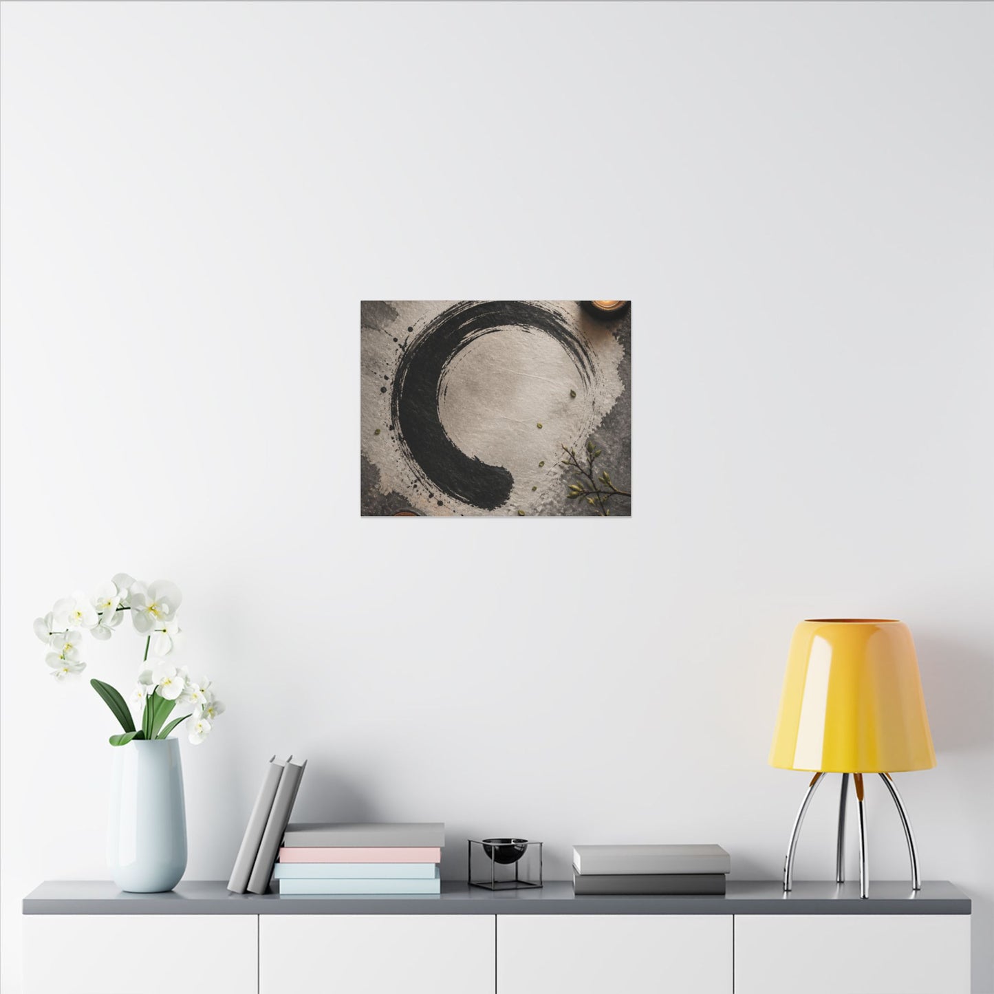 Candlelight Ink Brushstroke Canvas Art - Zen Ma