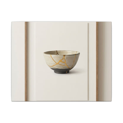 Kintsugi Charcoal Canvas Art