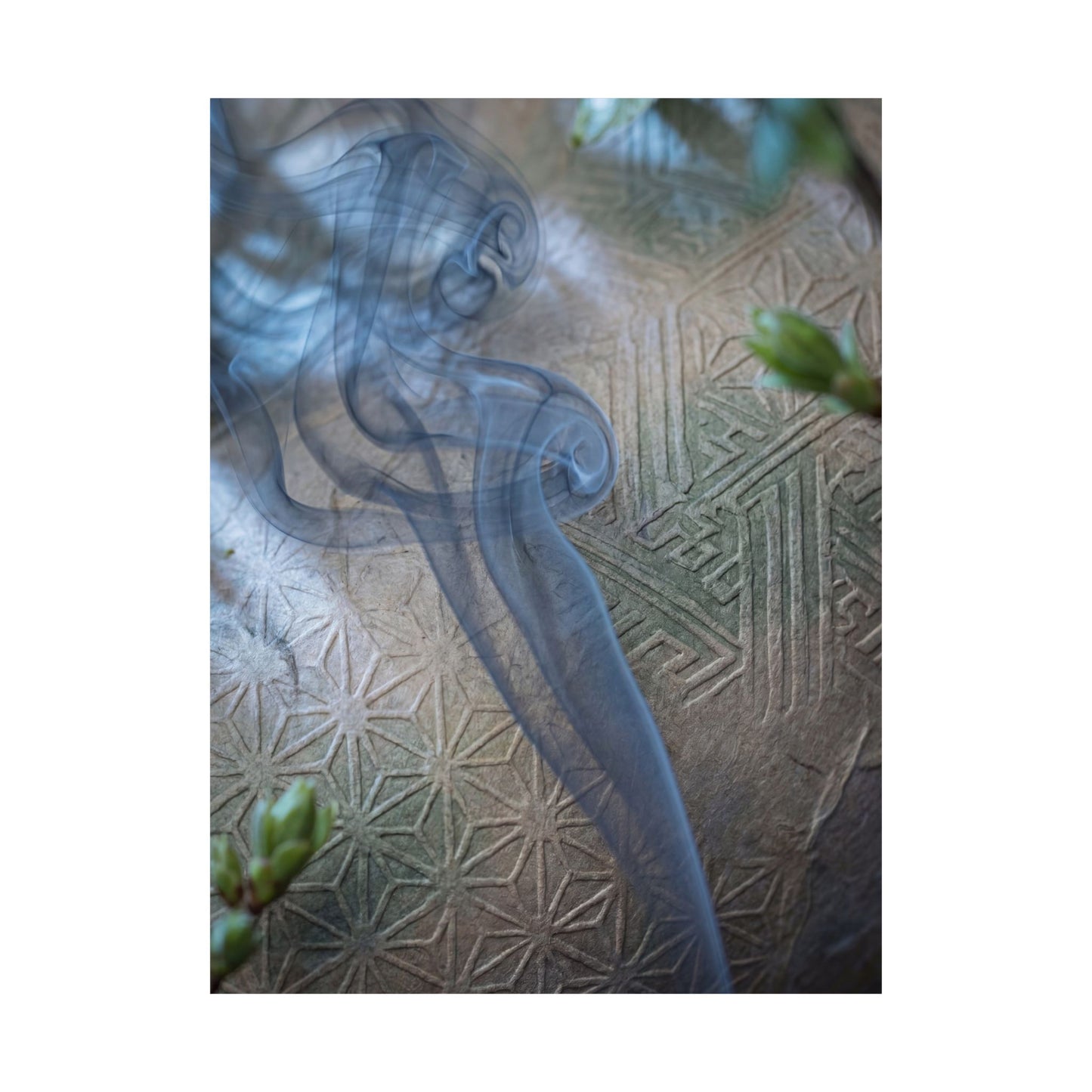 Kanso Incense Smoke Wall Art Print - Japandi Japanese Pattern