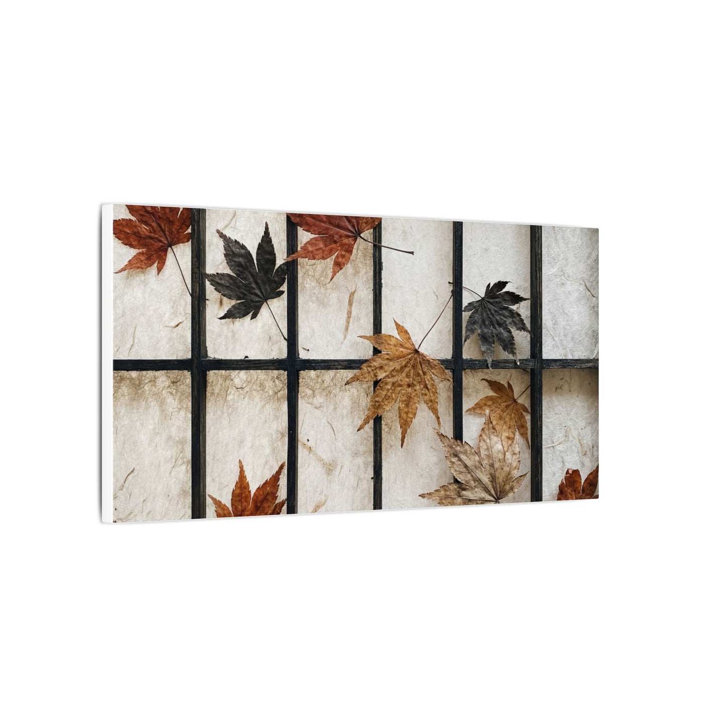 Japandi Shoji Screen in Overcast | Texture Canvas Art