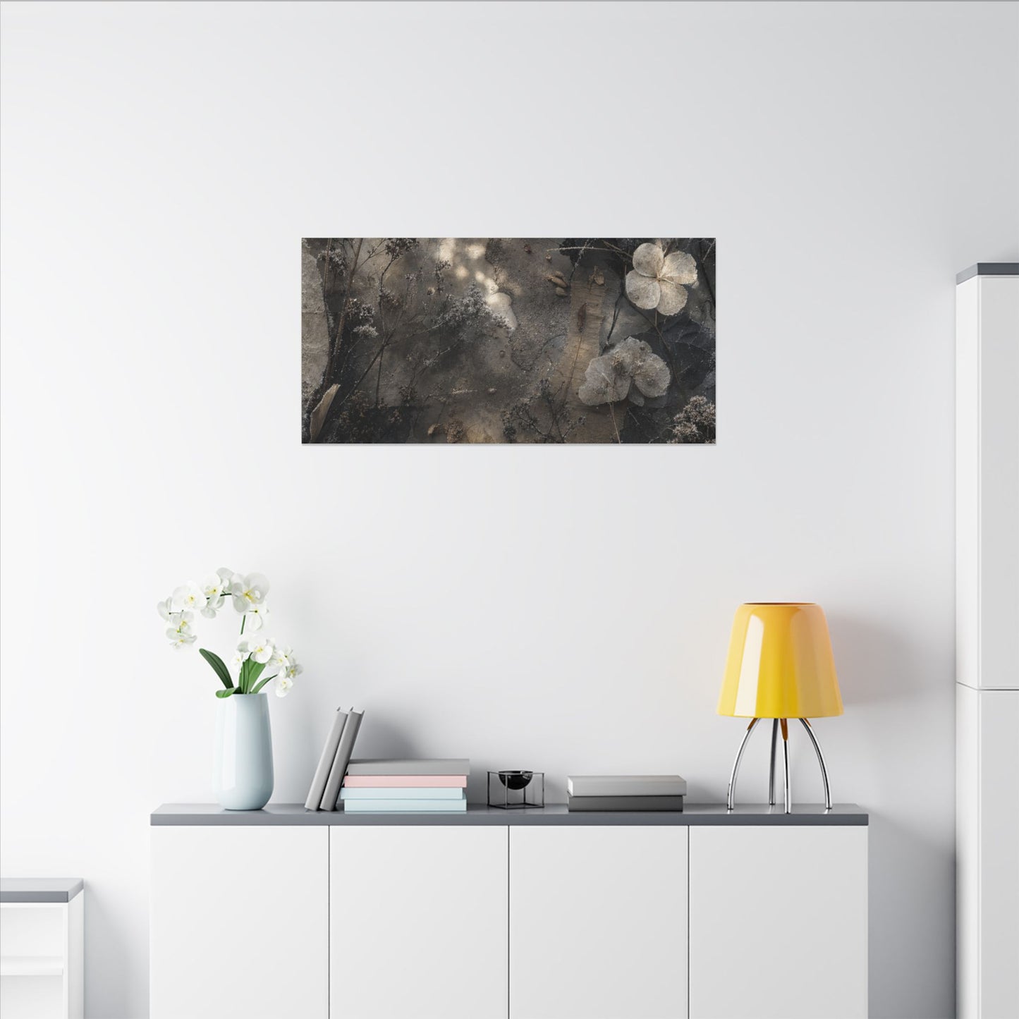 Winter Dried Flowers Texture Canvas Art | Elegant Decor