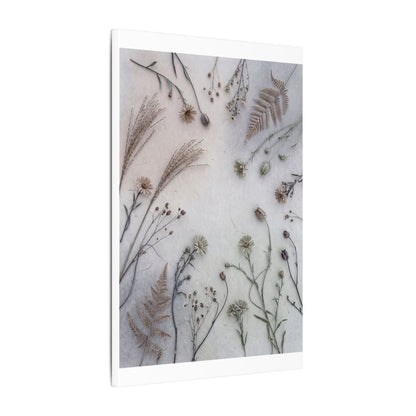 Dried Flowers Japanese Pattern Canvas Art | Elegant Japandi Art