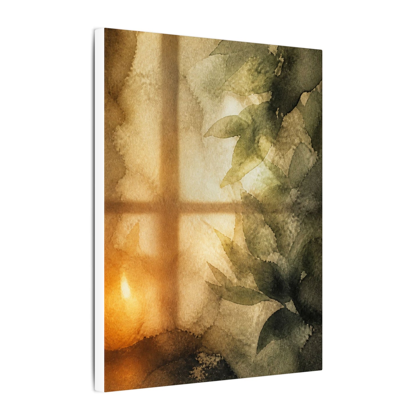 Cozy Shoji Screen Canvas Art - Watercolor Japandi