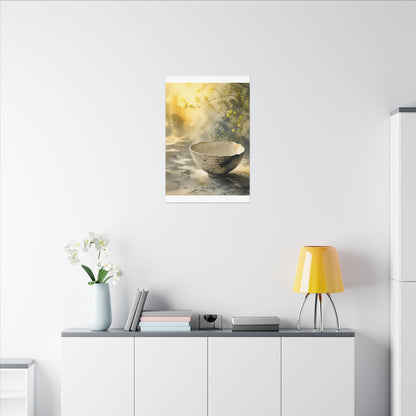 Cozy Ceramic Bowl Canvas Art - Watercolor Japandi