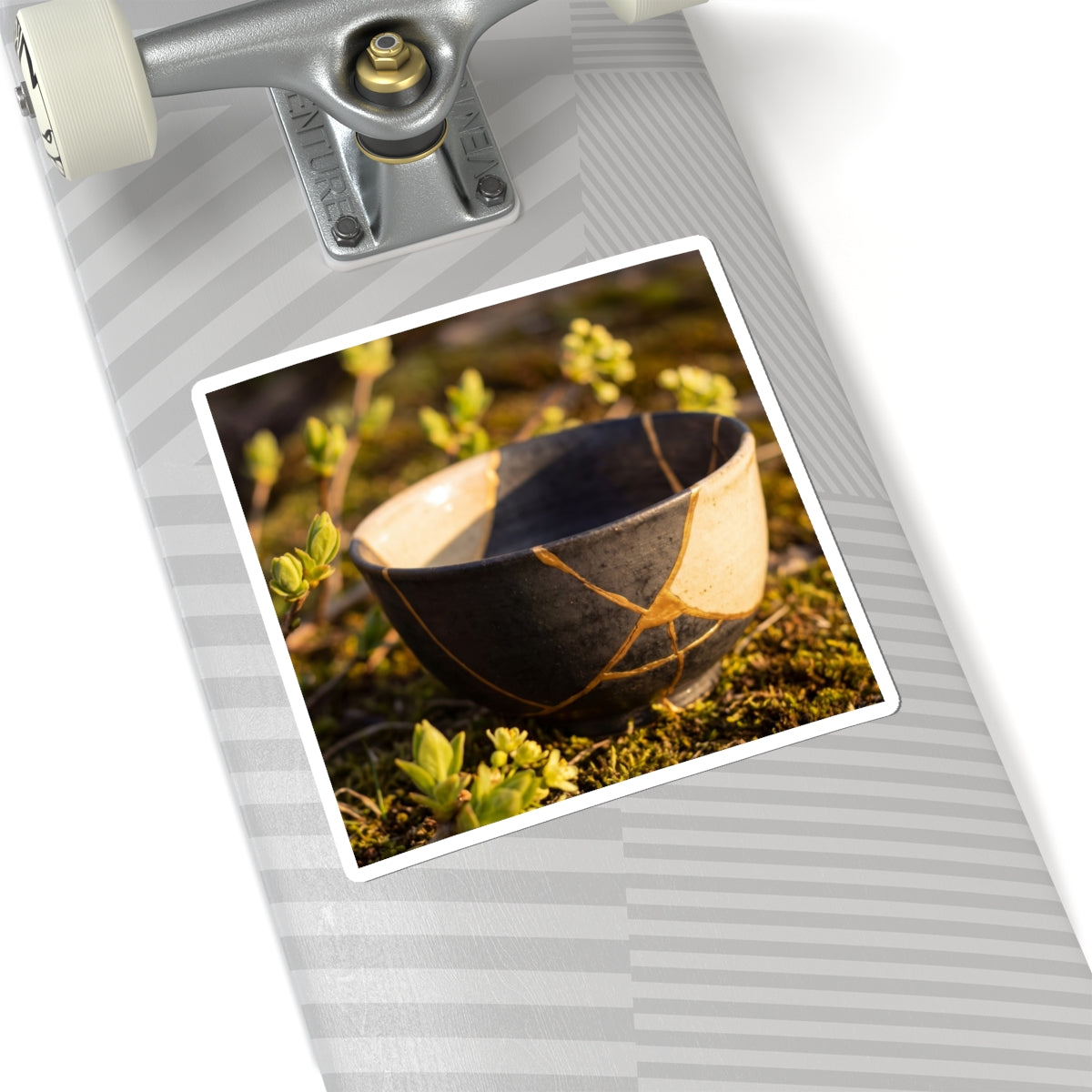 Seijaku Broken Pottery Sticker - Kintsugi Gold Repair Art Print