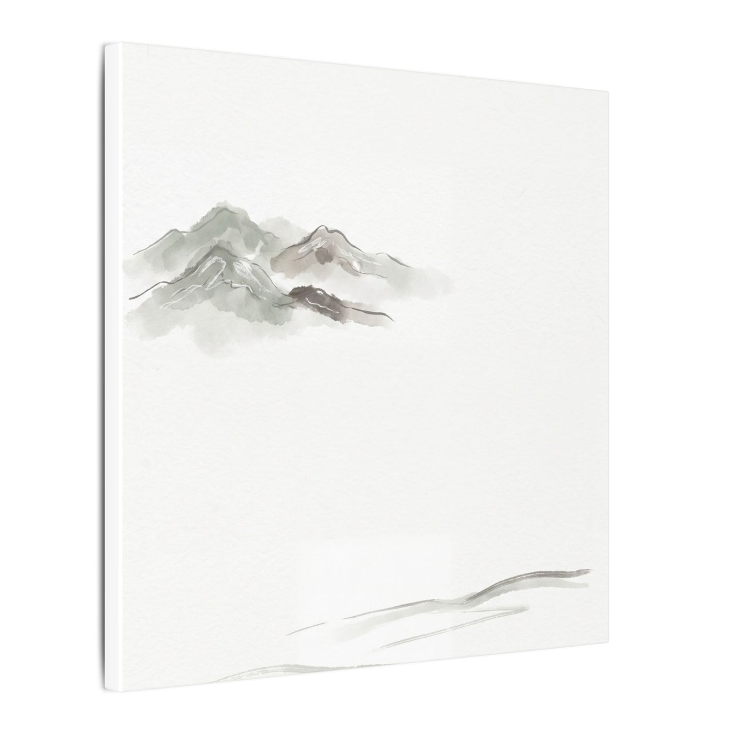 Winter Mountain Mist Minimal Line Canvas Art | Elegant Decor