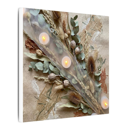 Candlelight Dried Flowers Canvas Art - Japandi Kanso