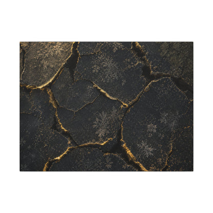 Cracked Earth Canvas Art | Winter Dark Japandi Shadow Zen Art
