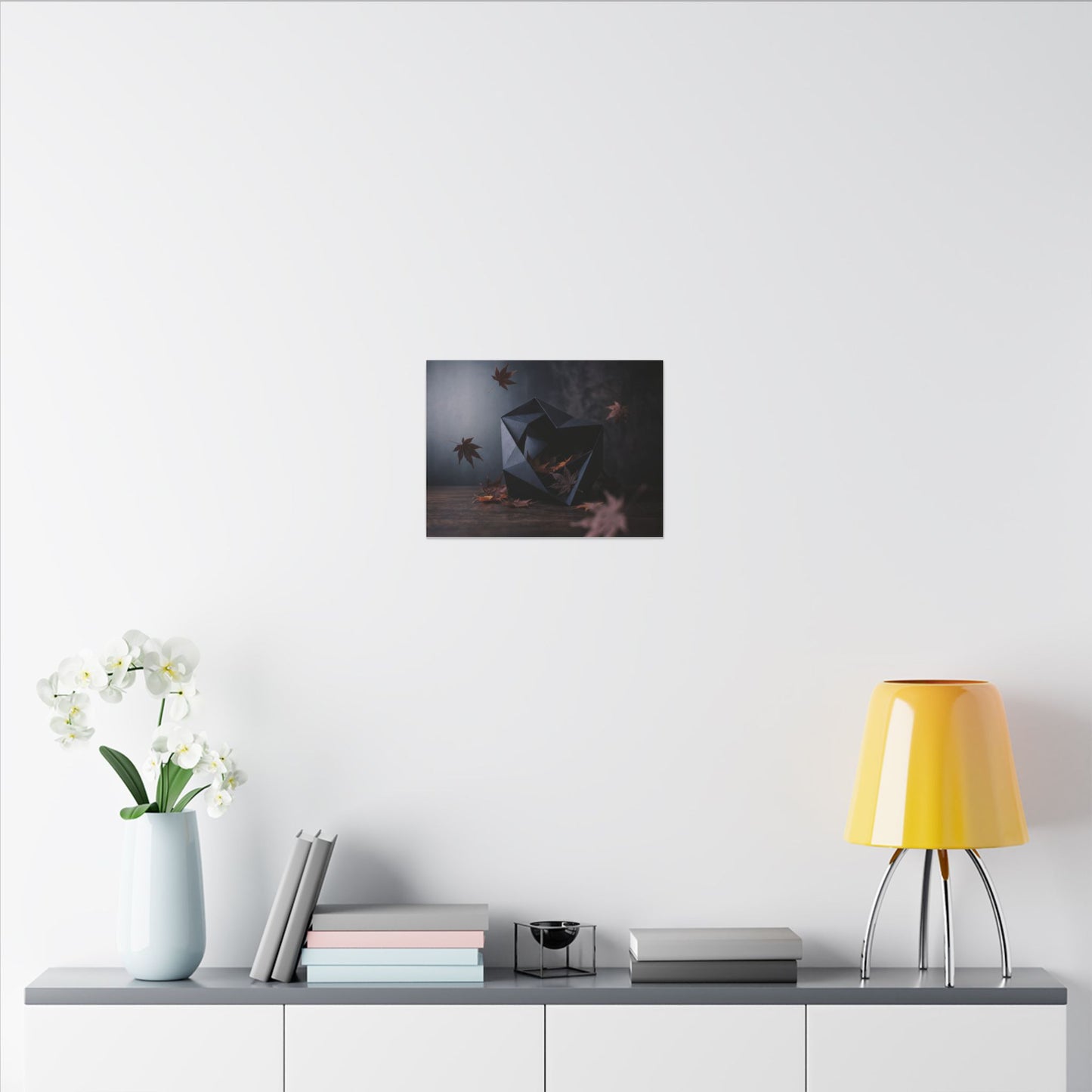 Dark Japandi Paper Fold in Dawn | Shadow Zen Canvas Art