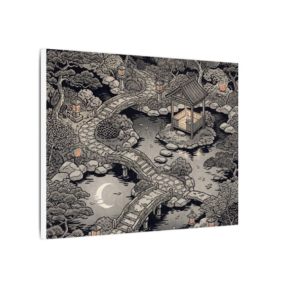 Moonlit Garden Ukiyo E Inspired Canvas Art | Serene Zen Art