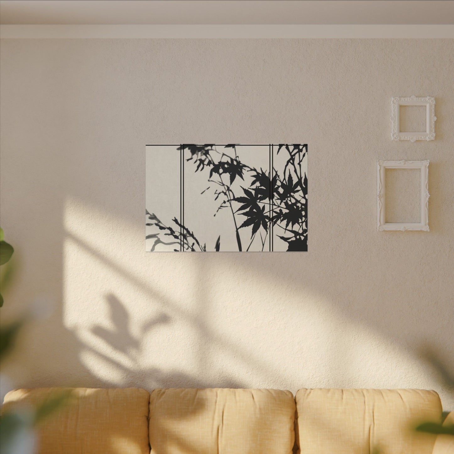 Shoji Screen Canvas Art | Summer Japandi Minimal Line Art