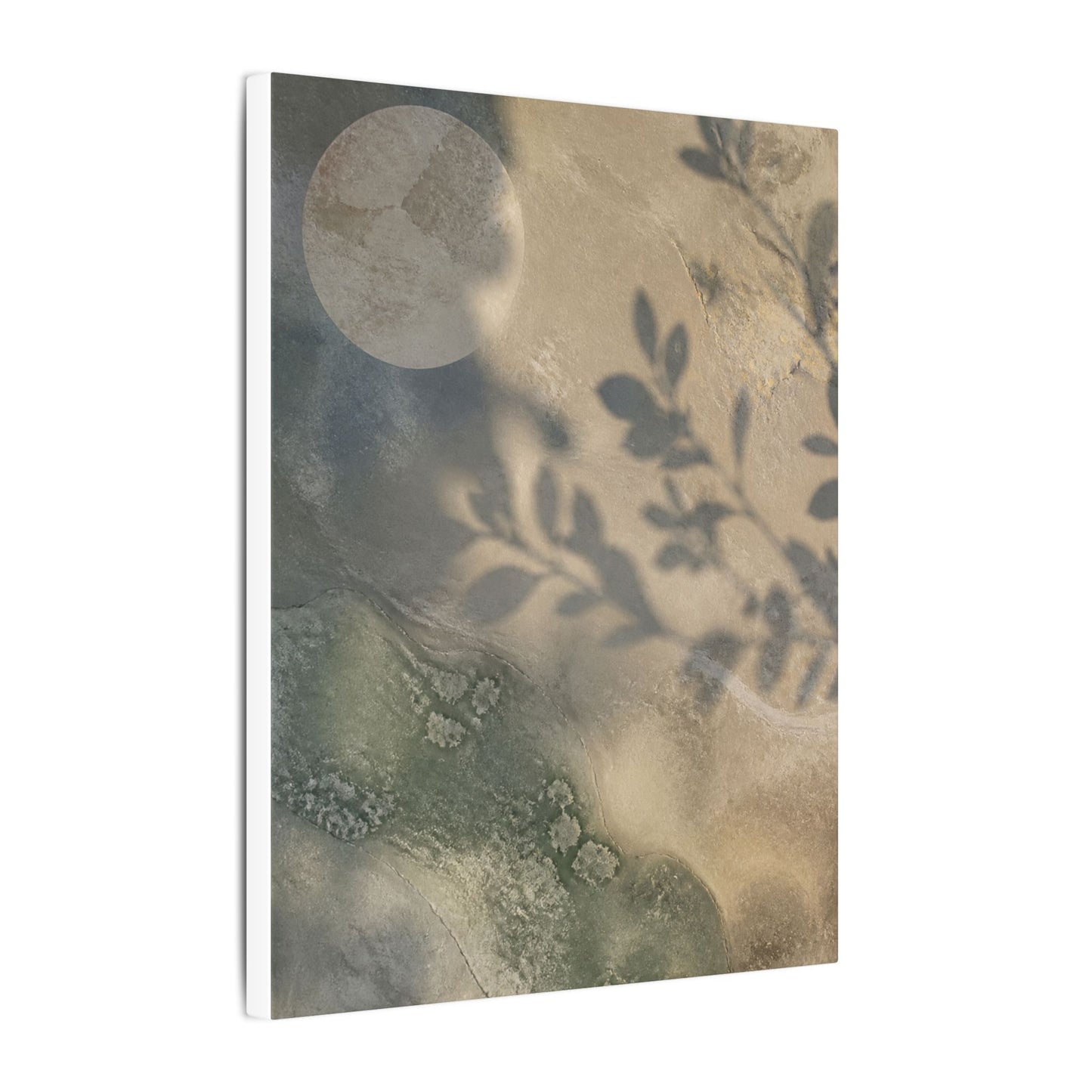 Japandi Shadow Play in Moonlight | Texture Canvas Art