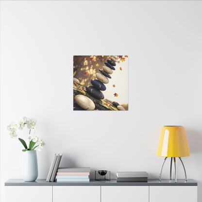 Ma River Stones Canvas Art - Kintsugi Gold Vein
