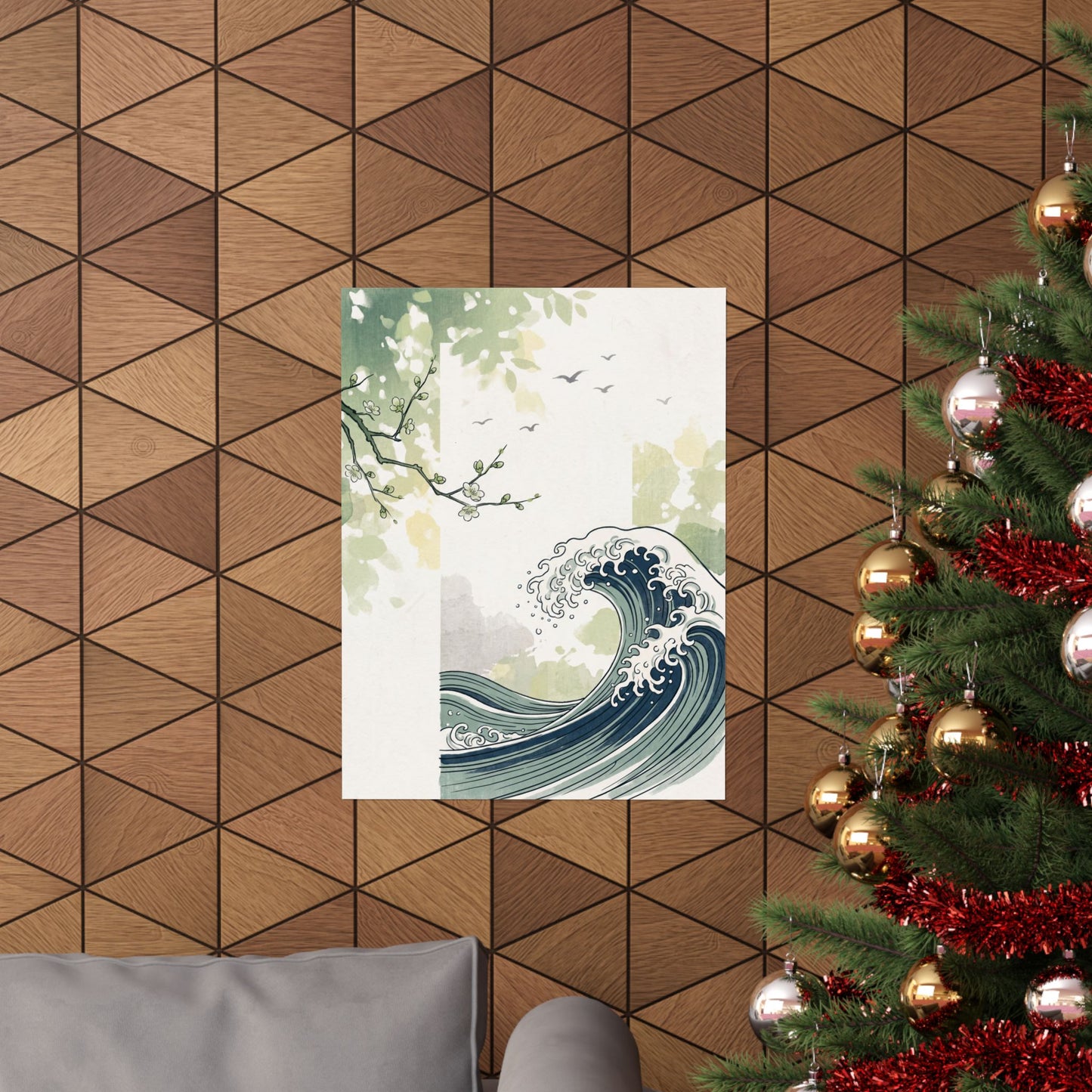 Ma Ocean Wave Wall Art Print - Zen Ukiyo E Inspired