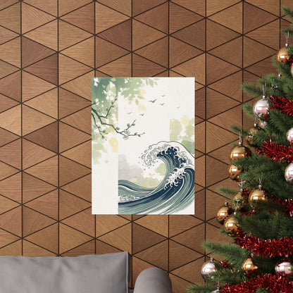 Ma Ocean Wave Wall Art Print - Zen Ukiyo E Inspired