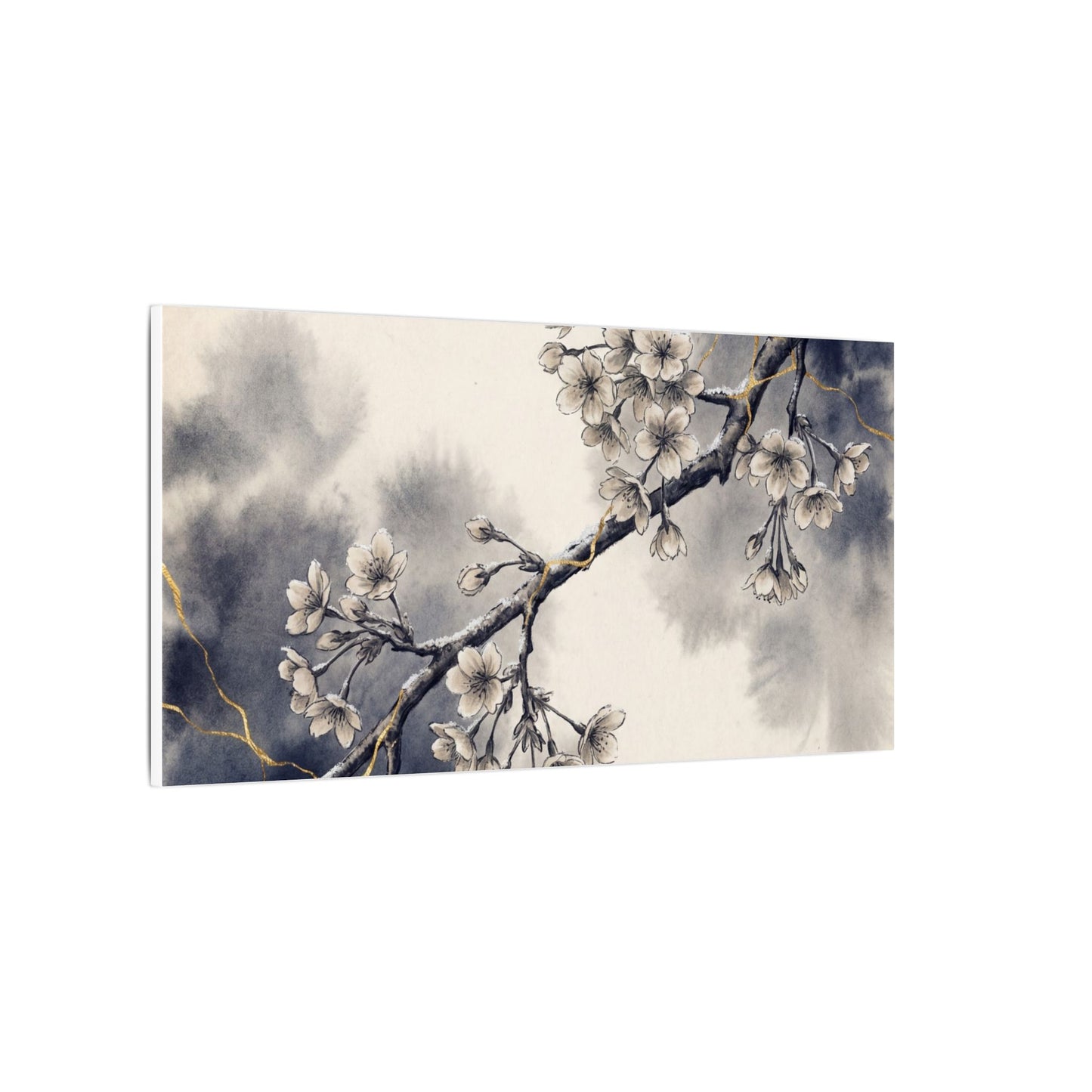 Ma Cherry Blossom Canvas Art - Kintsugi Gold Vein