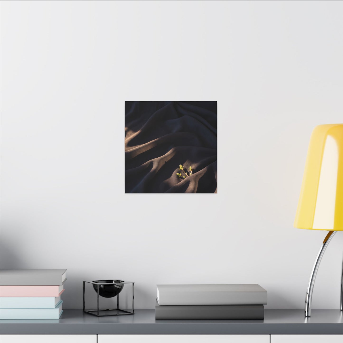 Silk Drape Shadow Zen Canvas Art | Luxurious Dark Japandi Art