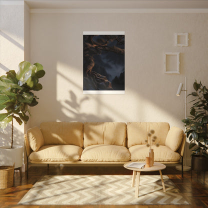 Bold Pine Tree Canvas Art - Shadow Zen Dark Japandi