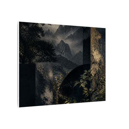 Mountain Mist Summer Canvas Art | Dark Japandi Atmospheric Design