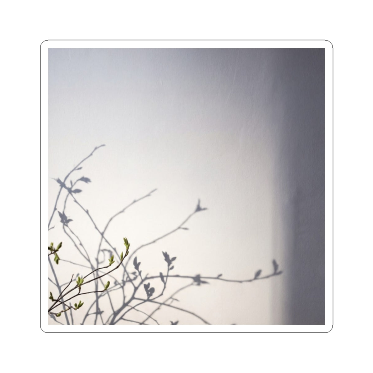Earthy Shadow Play Sticker - Japanese Pattern Japandi