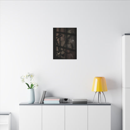 Dark Japandi Shadow Play in Candlelight | Dark Texture Canvas Art