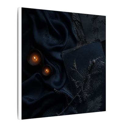 Candlelight Silk Drape Canvas Art - Dark Japandi Kanso