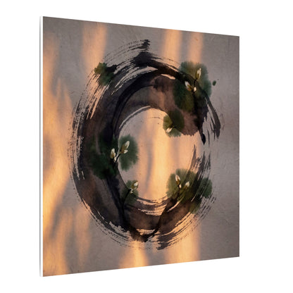 Ink Brushstroke Spring Canvas Art | Dark Japandi Bold Design
