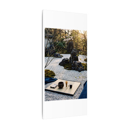 Zen Tea Ceremony in Golden Hour | Karesansui Canvas Art