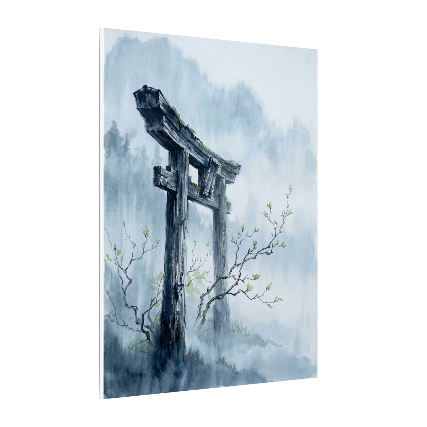 Torii Gate Canvas Art | Spring Zen Sumi E Art