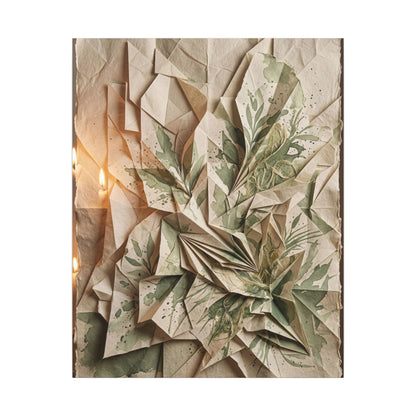 Japandi Paper Fold in Candlelight | Texture Canvas Art