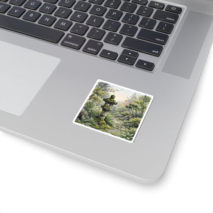 Seijaku Stone Lantern Sticker - Japandi Watercolor